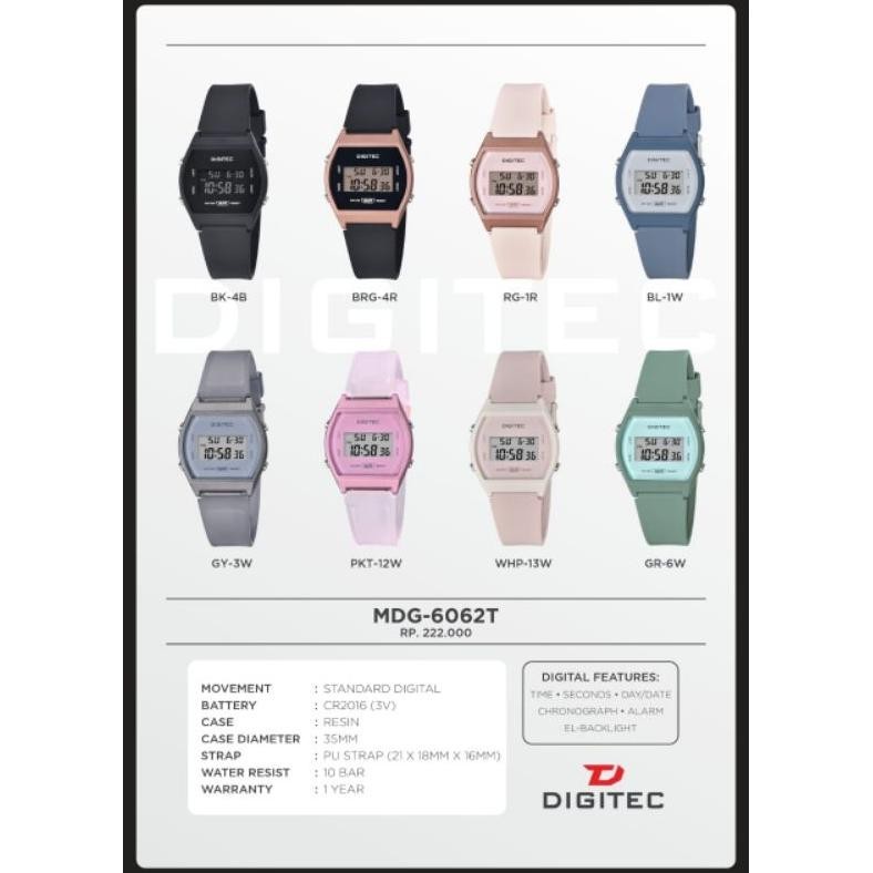 Big Ramadhan Sale Jam Tangan Wanita Digitec 6062 / Digitec 6064 Original Rubber Digital || Diameter 