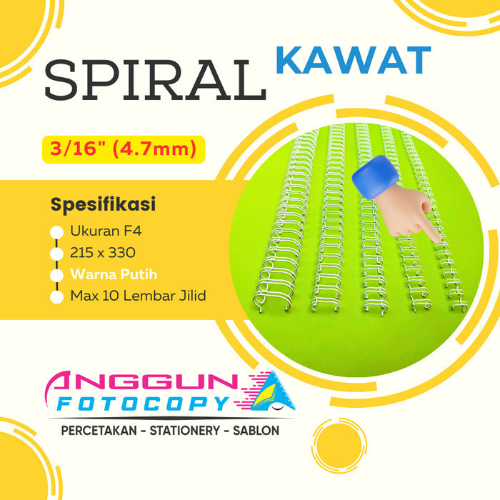 

Spiral Kawat F4 3/16" (4.7mm) Putih