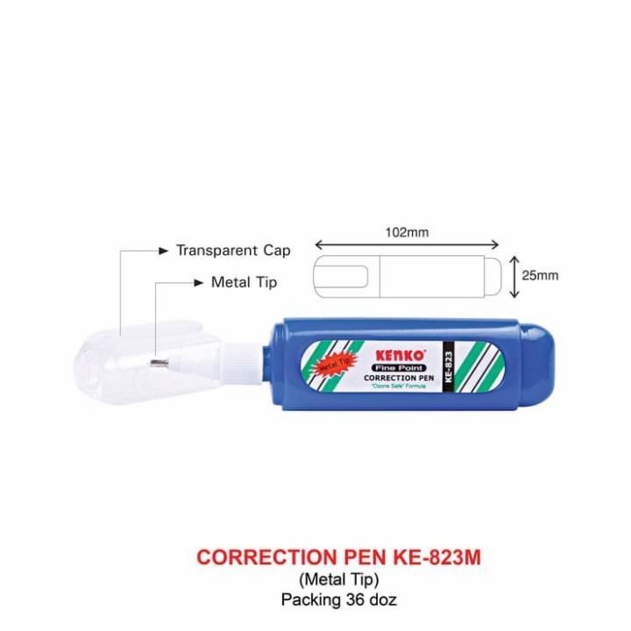 

Tipe X / Correction Fluid Pen Metal Tip Ke-823 Kenko