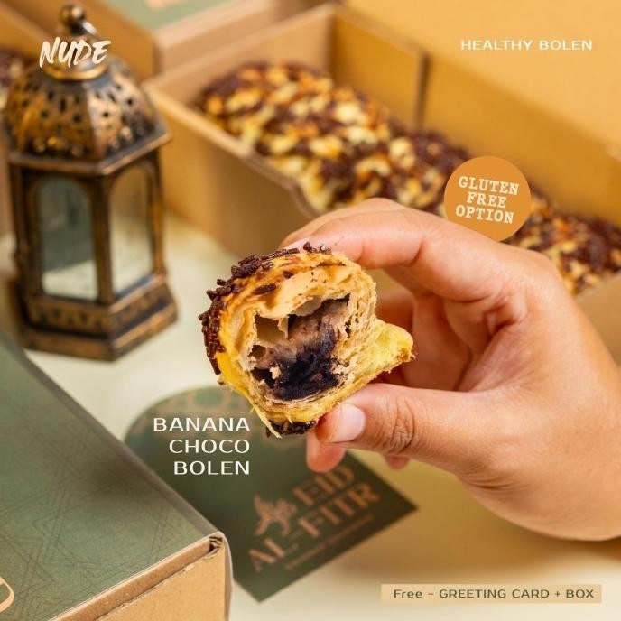 

Ramadhan Healthy Hampers Bolen Pisang Coklat | NUDE Gluten Free-Set B