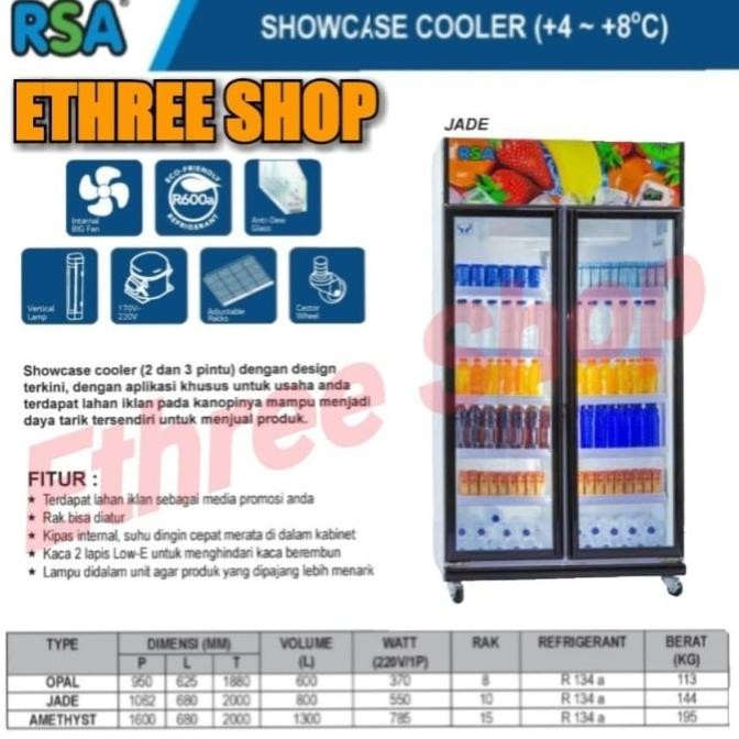 Rsa Showcase Cooler 2 Pintu/ Jade/ Murah