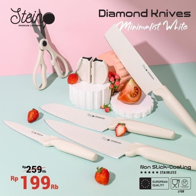 Stein Steincookware Pisau Diamond Knives Set 6 In 1 Pisau Dapur