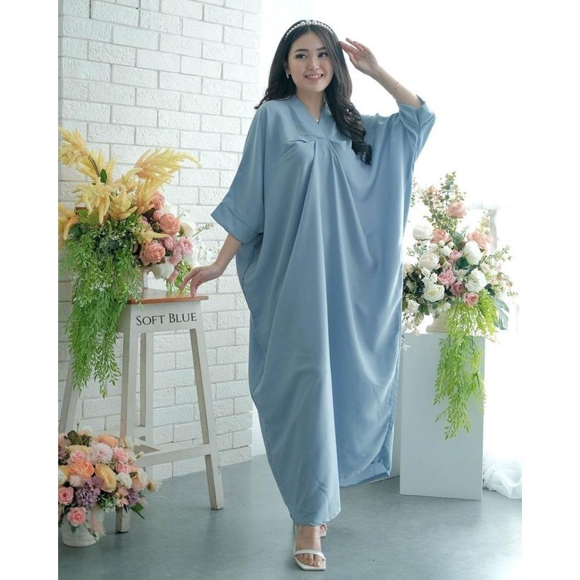 Kaftan Polos Kaftan Qiana Qyna Busana Bahan Rayon Adem Tebal Bisa Hopylovy Soya`Kaftan Wanita Modern
