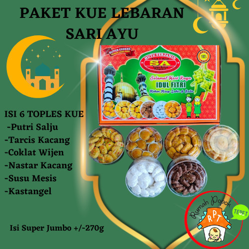 

Limited! Paket Kue kering Lebaran 6 toples Sari Ayu Sari Harum Paket Sirup - Paket Sariayu NoBubble instan New