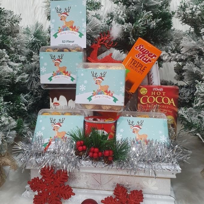 

Paket dekorasi hampers natal christmas parcel hadiah kue kering 55