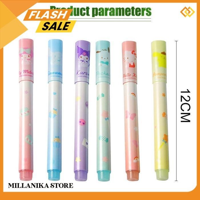 

6PCS SANRIO MYMELODY KUROMI CINNAMOROLL POM POM PURIN POCHACCO HIGHLITER PENANDA PEWARNA LUCU SPIDOL PASTEL MENGGAMBAR PENA UNTUK SISWA SEKOLAH PERLENGKAPAN KANTOR ALAT TULIS HADIAH BERKUALITAS !!