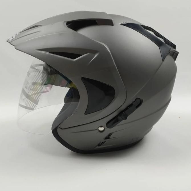 HOT PROMO HELM JP8 DOUBLE VISOR INK KW