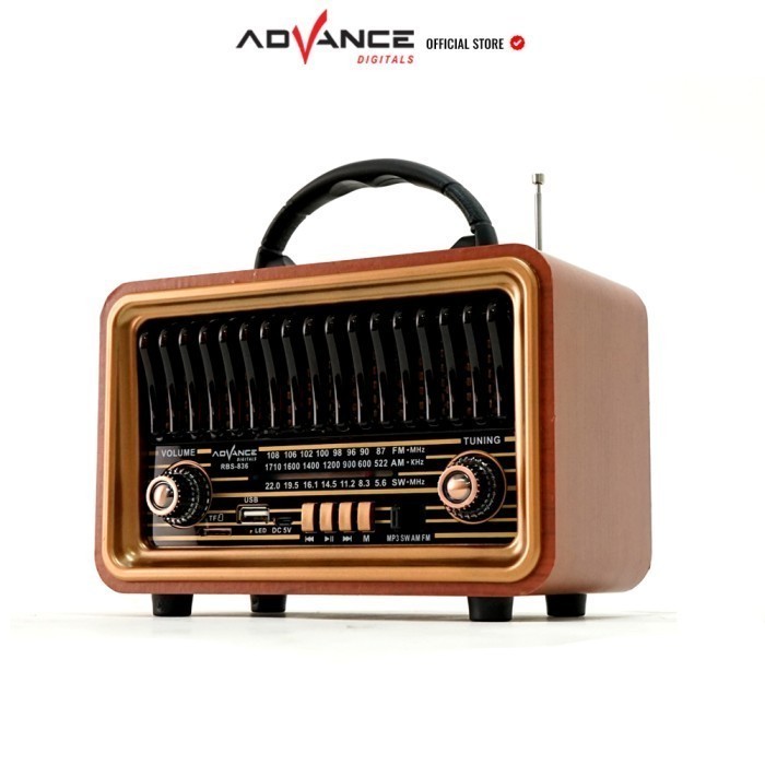Speaker Advance Rbs-836 Model Radio Tua Bluetooth Clasic Dengan Led Diskon R0324B