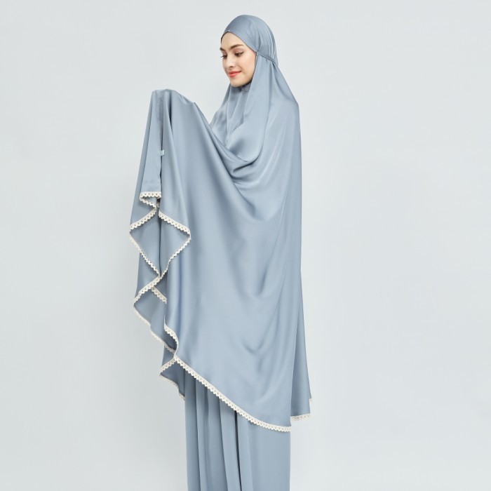 Mukena Silky Polos Premium Denim