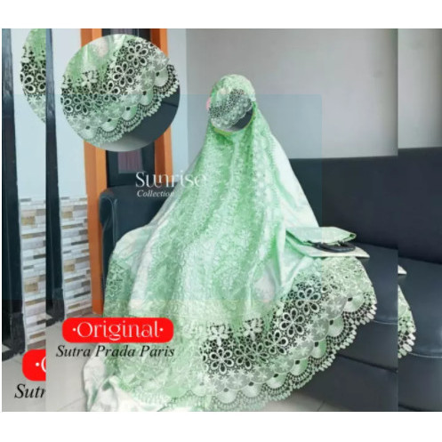 Mukena Dewasa Sutra Paris Prada Renda Warna/Sutra Paris Prada Jumbo