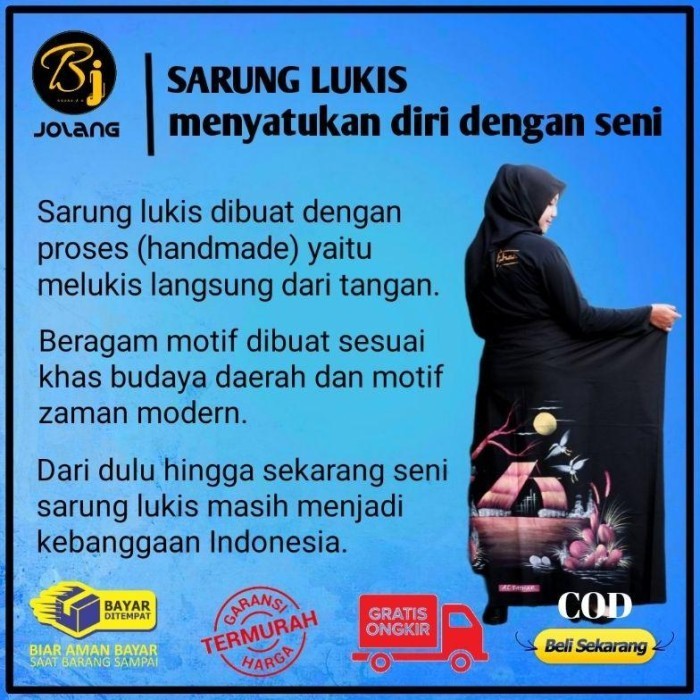 Sarung Lukis Motif Wayang Bali Aksara Jawa Koran Batik Tulis Mahda