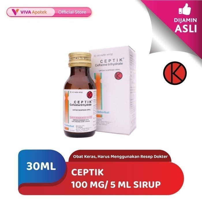 Ceptik 100 mg/5 ml Dry Sirup / Cefixime / Antibiotik (30 ml)