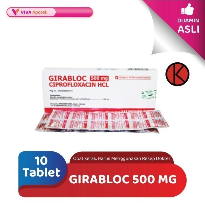 Girabloc 500 mg / Ciprofloxacin / Antibiotik (10 Tablet)
