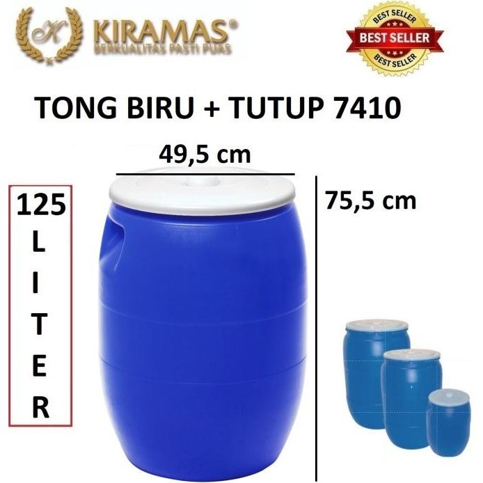 Kiramas Tong Air / Tong Biru / Tong Sampah / Plastik 125 Liter - 7410 Baru