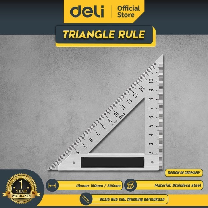 

Deli Ggaris Segitiga Siku Besi Tukang / Triangle Ruler Edl303Xxx