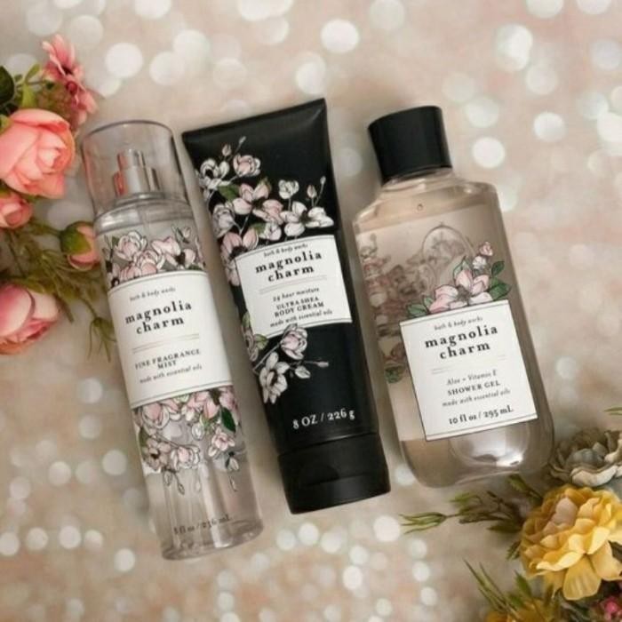 BATH & BODY WORKS BBW MAGNOLIA CHARM SERIES MIST LOTION SHOWER GEL