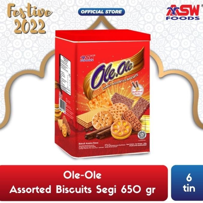 

ASW Ole Ole Assorted Tin Segi 650 gr biskuit kaleng lebaran enak murah