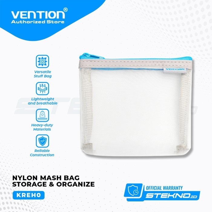 

Vention Transparent Mesh Zipper Bag Map Tas Resleting Jala