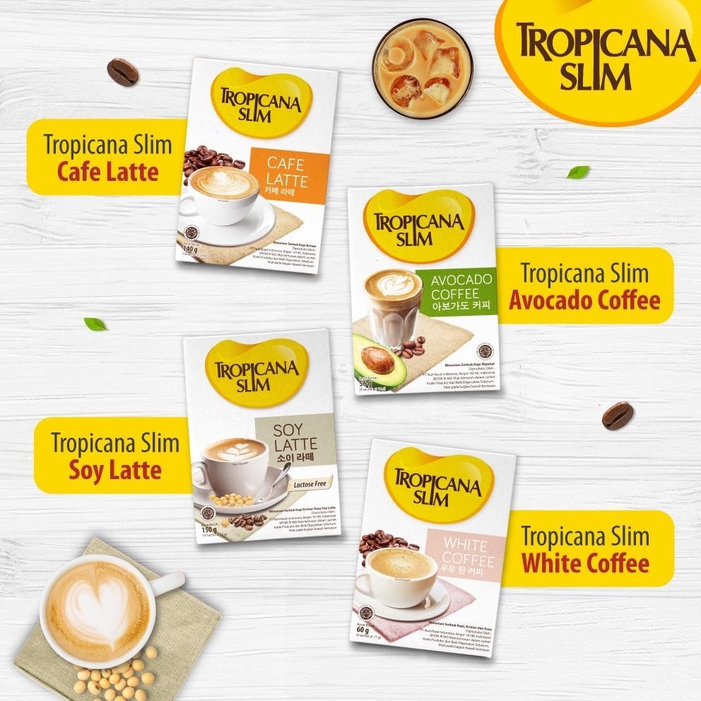 

Ready Tropicana Slim Soy Latte 10 Sachet - Kopi Plant Based Bebas Gula Stok Terbatas
