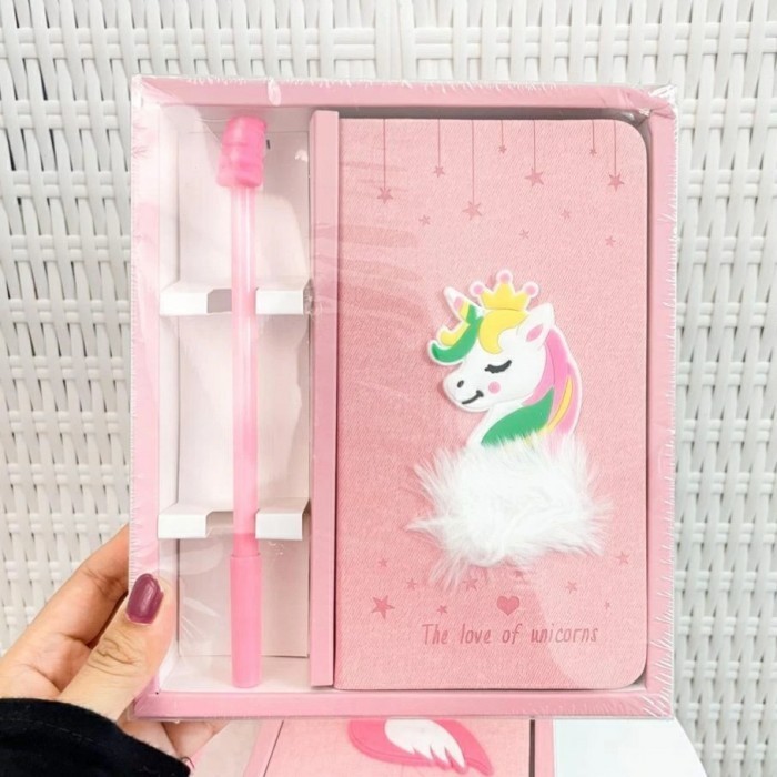 

Gift Set Buku Diary Unicorn Buku Note Book Bol / Stamp Kado Anak