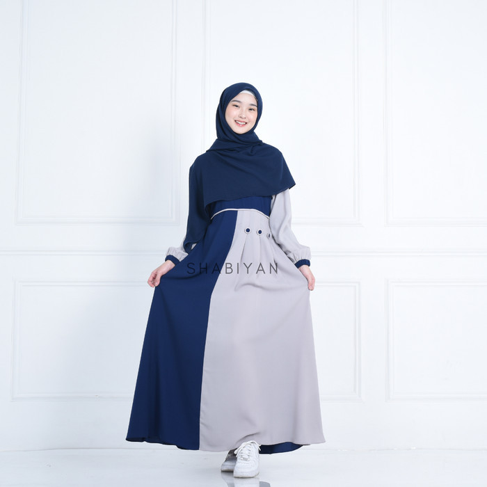 promo Shabiyan.id 388 Gamis Remaja Moscrepe Polos Kombinasi