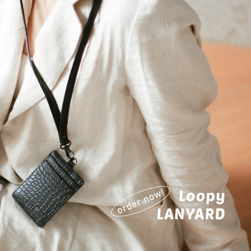 

Loopy Lanyard Id Card Holder Name Tag / Lanyard Pria Wanita / Name Tag Croco/ Card Holder