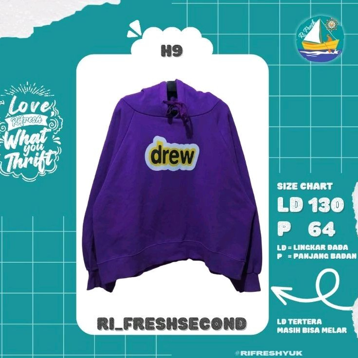 HOODIE CROP LENGAN BALON DREW (S) ORIGINAL