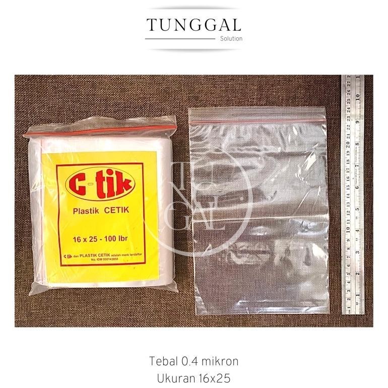 Terlaris (100 Lembar) Plastik Klip Cetik, Tebal 0.4 Mikron, Ukuran 16X25. Plastik Keripik, Plastik C