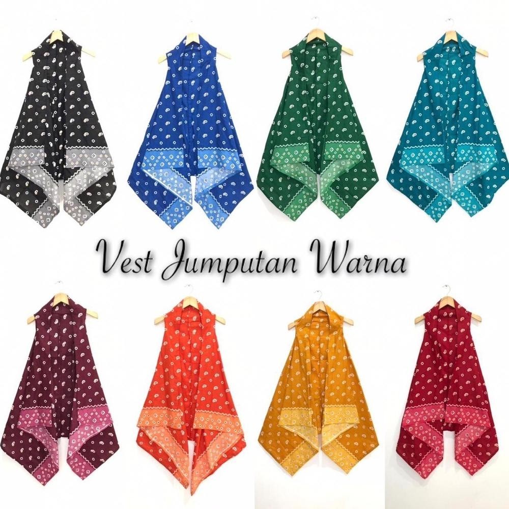 Promo Akhir Tahun Vest Jumputan Warna Tl Jumbo Cardi Outer  Batik Cantik Seragam Kantor Pesta Kondan