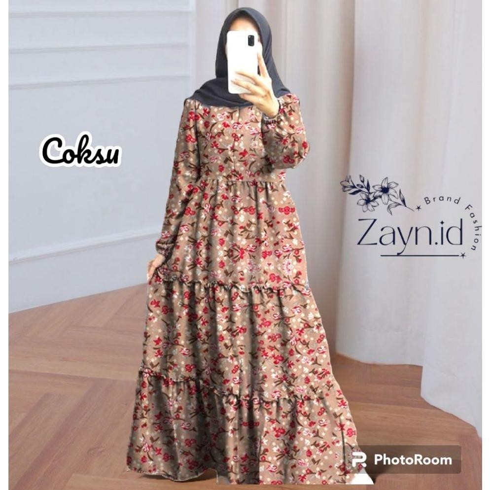 Promo Akhir Tahun Dress Susun Motif Bunga  Basicc Susun Rempel - Stylish -Termurah Promo