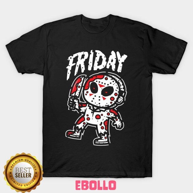 Baju Kaos Tshirt Friday The 13Th Horror Jason Voorhees Movie Distro Cotton Combed Premium Kaos Pria 