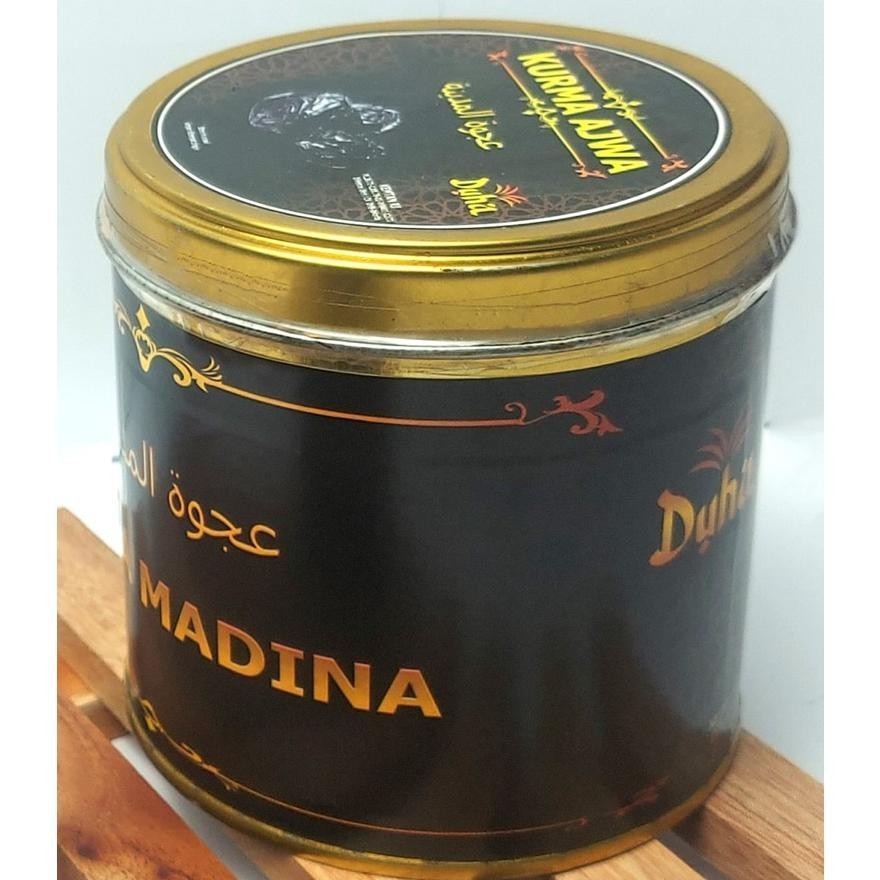 

Kurma Ajwa Kaleng Alfatih / Ajwah Aliyah Madinah / Kurma Nabi Kemasan Exclusive Azwa Aliyah Al-Fatih New