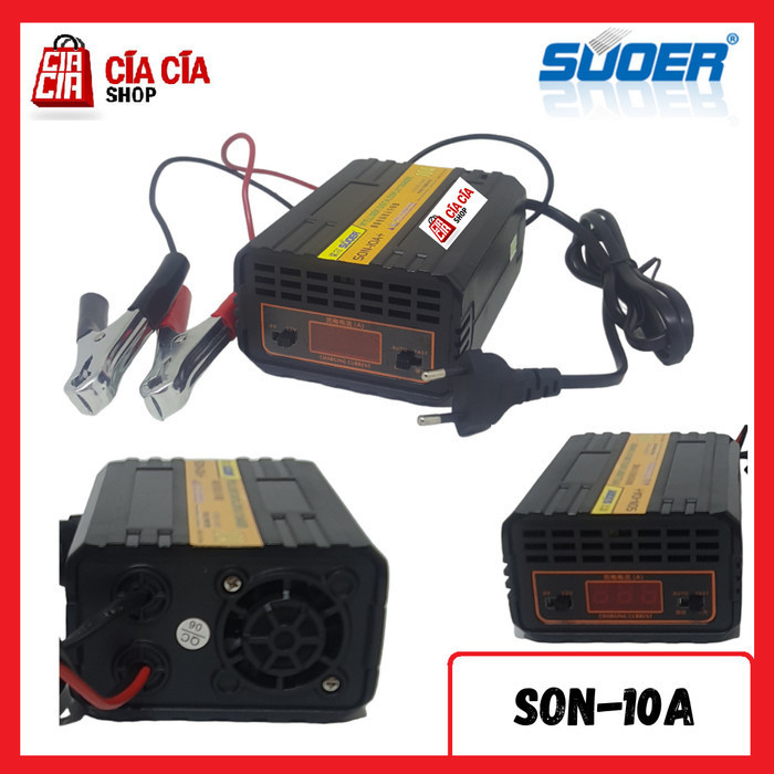 Charger aki otomatis suoer 10A Charger accu casan aki 10 Ampere