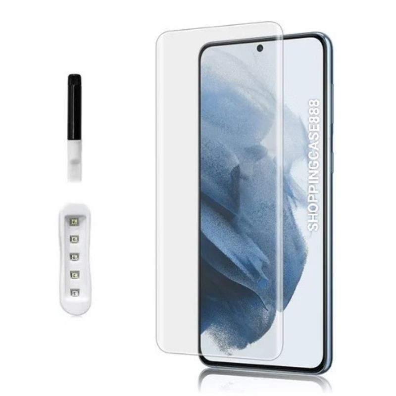 TEMPERED GLASS UV ITEL S23+ PLUS ULL COVER GLUE SCREEN PROTECTOR ANTI GORES KACA CLEAR UV NANO LIQUI