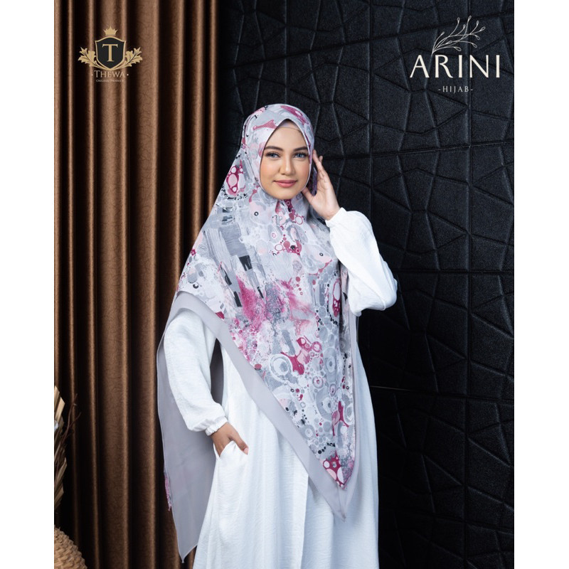 NEW PREMIUM DAILY HIJAB THEWA Kerudung/Khimar/hijab ARINI MOTIF ''Jumbo Lancip 2 LAYER