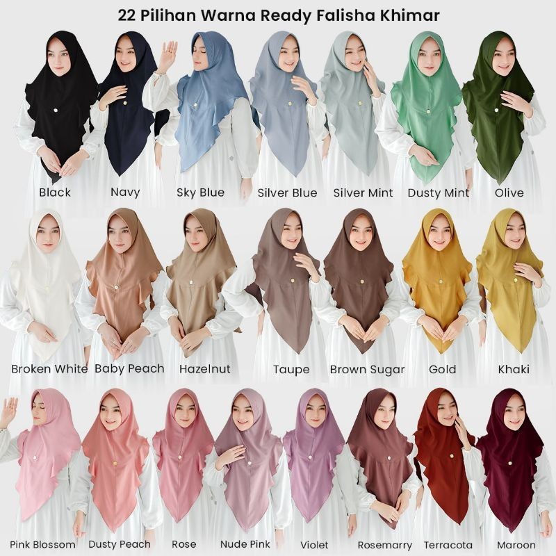 NEW PREMIUM DAILY HIJAB Falisha Khimar - Alya Hijab by Naja - Khimar instan cantik