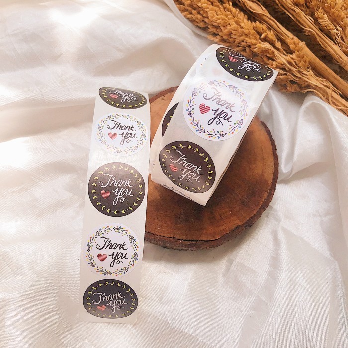 

------] sticker bulat thank you / sticker terima kasih untuk hampers dan paket