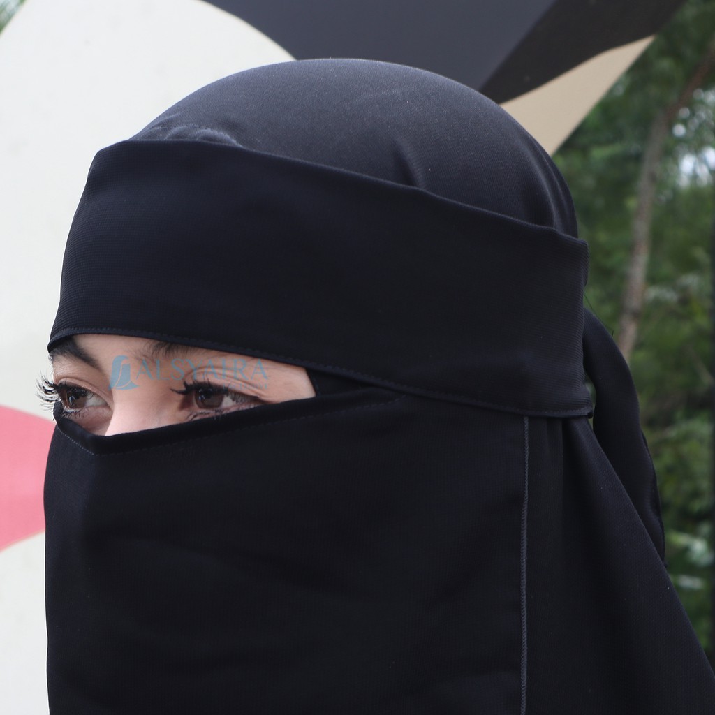 NEW PREMIUM DAILY HIJAB Alsyahra Exclusive Long Khimar Syari Al Haramain Jetblack Non pad Free