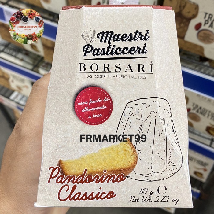 

Ready Borsari Pandorino Classico Mini / Cake Christmas / Kue Natal / 80 grm