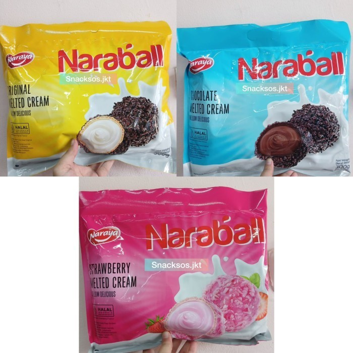 

SPECIAL NARAYA NARABALL ORIGINAL MELTED CREAM /STRAWBERRY/CHOCOLATE WAFER BALL