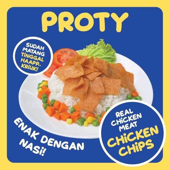 

TERPERCAYA PROTY Original (Bundle 3) Snack Keluarga Sehat Ayam Asli Chicken Chips