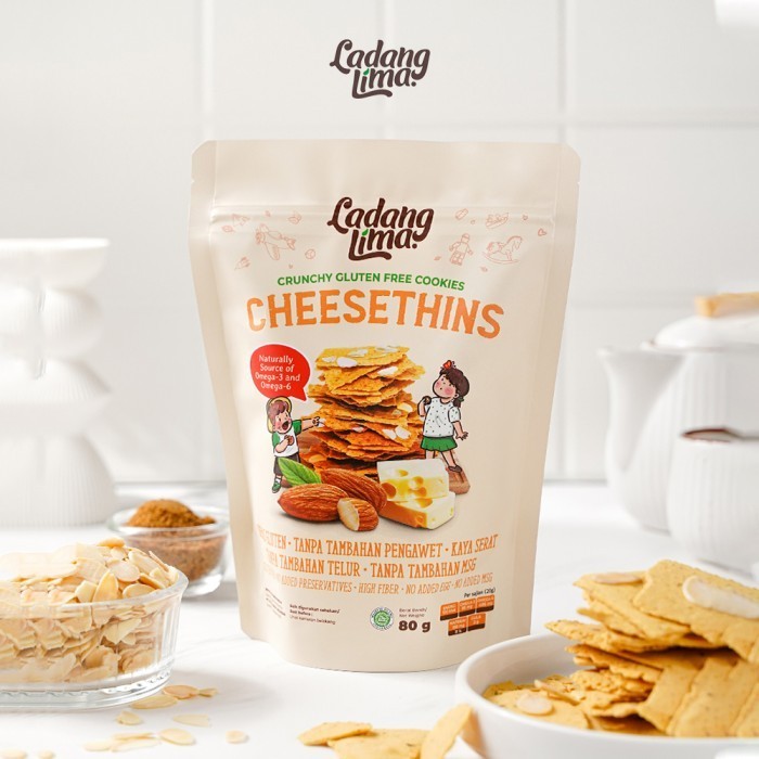 

PRODUK TERBATAS Cheesethins Cookies 80gr Ladang Lima - Healthy Food Snack Gluten Free