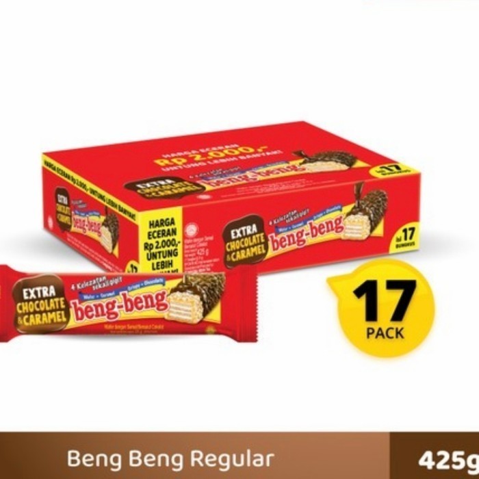 

TERUJI Beng Beng Chocolate Crispy Wafer ( 1 box isi 17 Pcs )