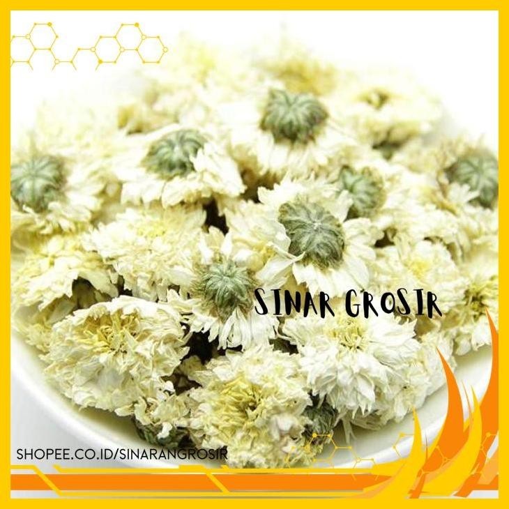 

TEH BUNGA KRISAN PUTIH / PREMIUM WHITE ROYAL CHRYSANTHEMUM TEA 50GR KUALITAS SUPER