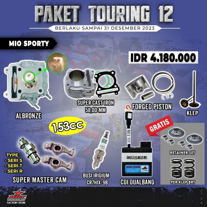Brt Paket Touring 6 Mio Sporty Blok Piston-Head Porting Cnc-Cdi