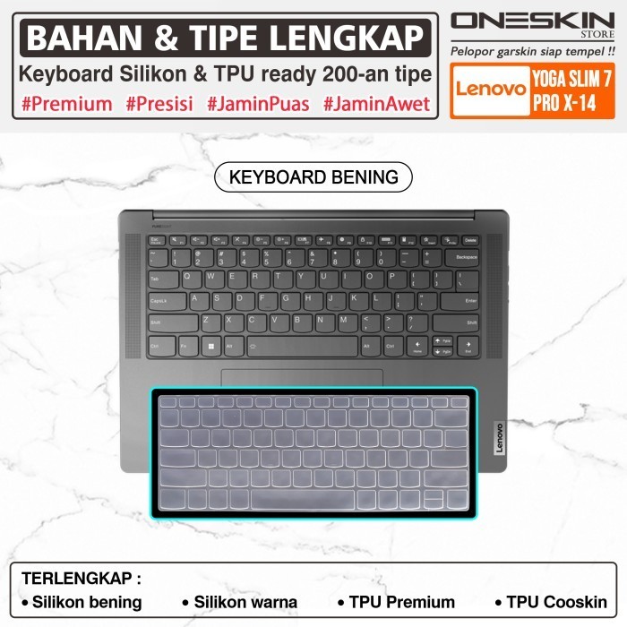 Terlaris Keyboard Cover Protector Lenovo Yoga Slim 7 7i ProX-14 14ARH7 14IAH7 SALE