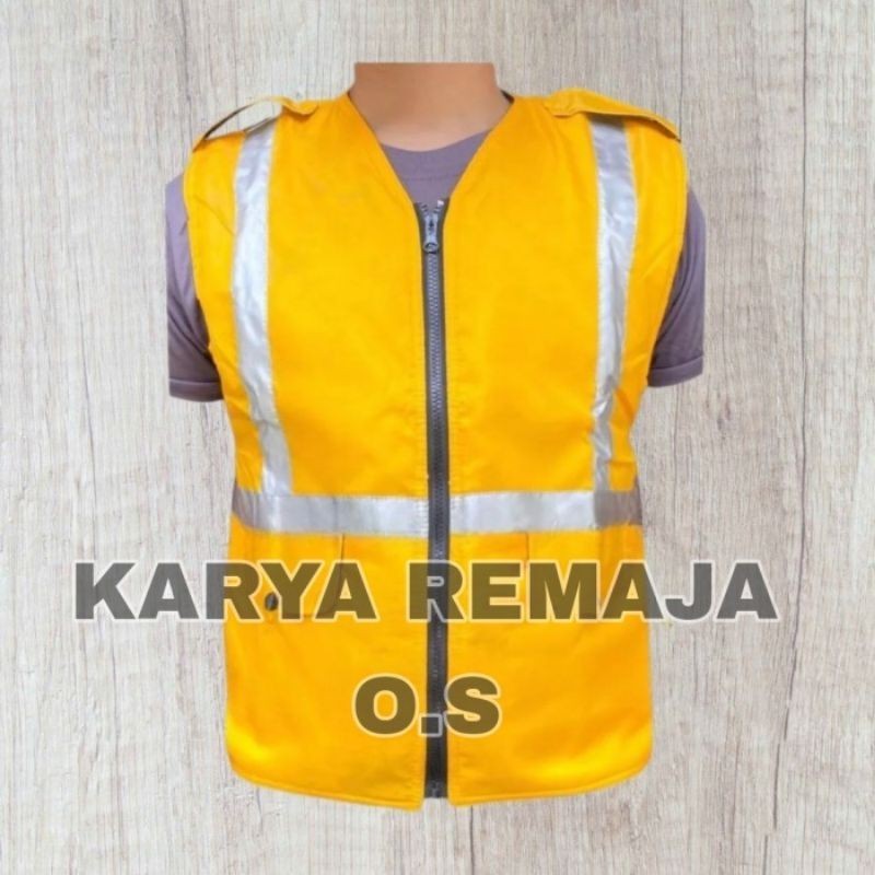 Rompi Murah premium Parasut Rompi ojek Rompi KUNING Parkir Rompi safety Skotlet Parasut