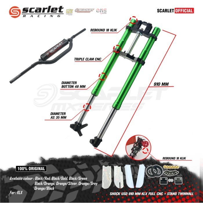Scarlet Racing Shock Usd 910Mm Klx + Stang