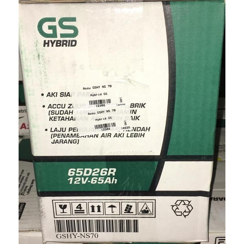 Aki Mobil Gs Astra Type Gs Hybrid 65D26R Ns70 12V 65Ah -12308