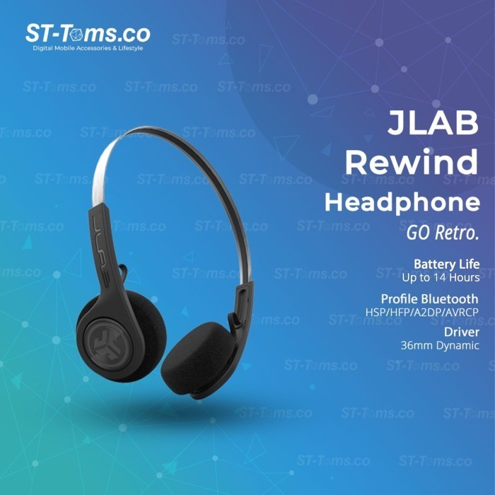 Jlab Rewind Wireless Retro Headphones Bluetooth 14 Hours Playtime